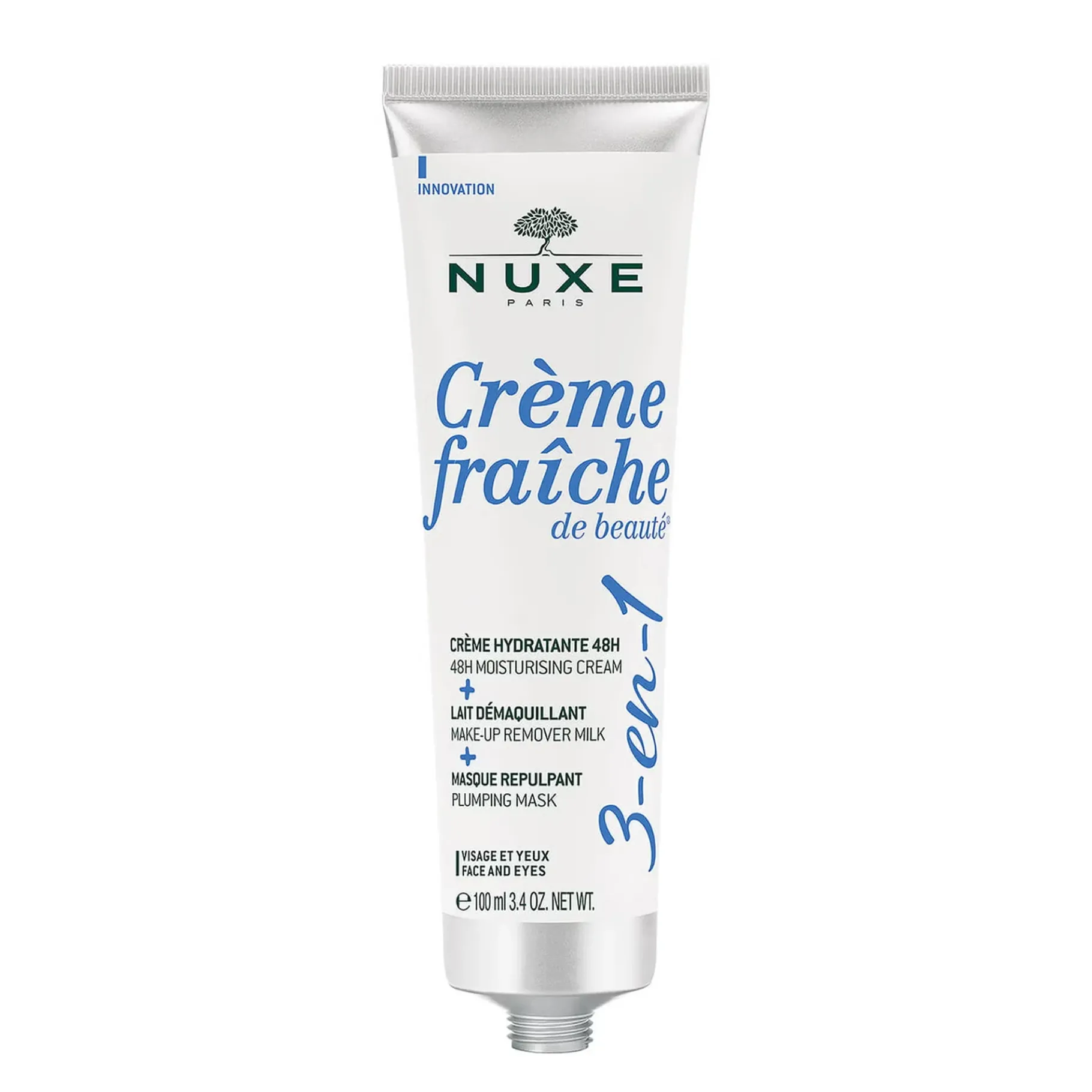 Hydratation|Masque|NUXE Crème fraîche de beauté® 3-en-1, Crème Hydratante 48h, Lait Démaquillant, Masque Repulpant