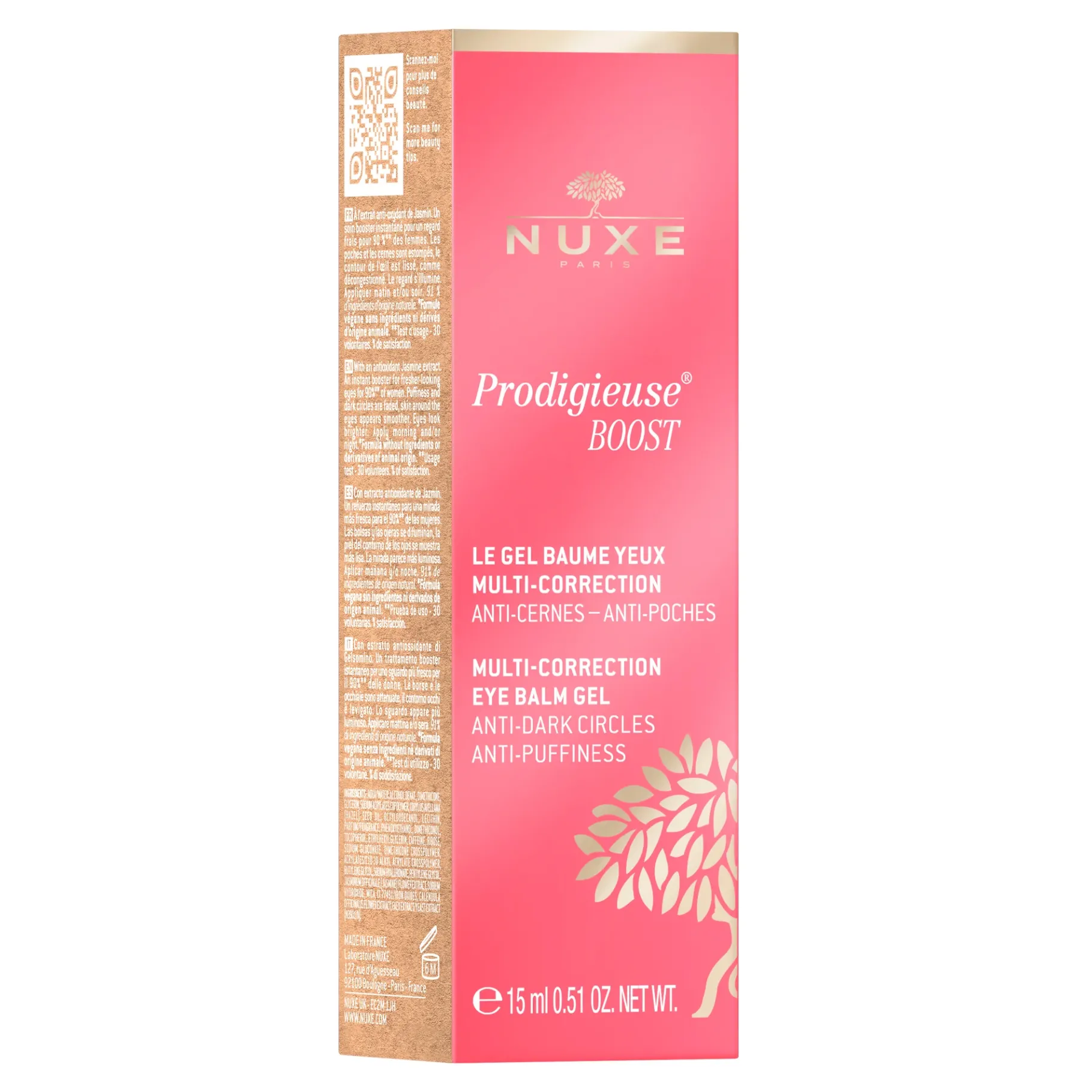 Caféine|Anti-oxydants|NUXE Gel Baume Yeux Multi-Correction