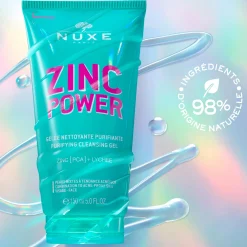 Teint Unifié & Pores Resserreés|Zinc [pca]|NUXE Gelée Nettoyante Purifiante