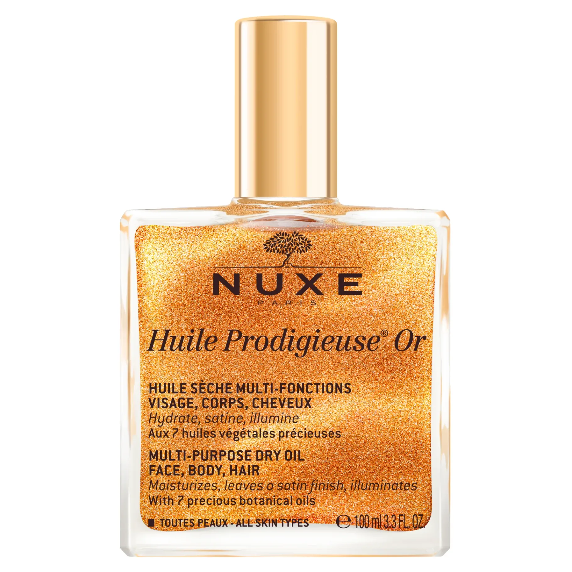Huiles 100% Végétales|Fermeté & Sublimateur Corps|NUXE Huile Prodigieuse® Or 100 ml