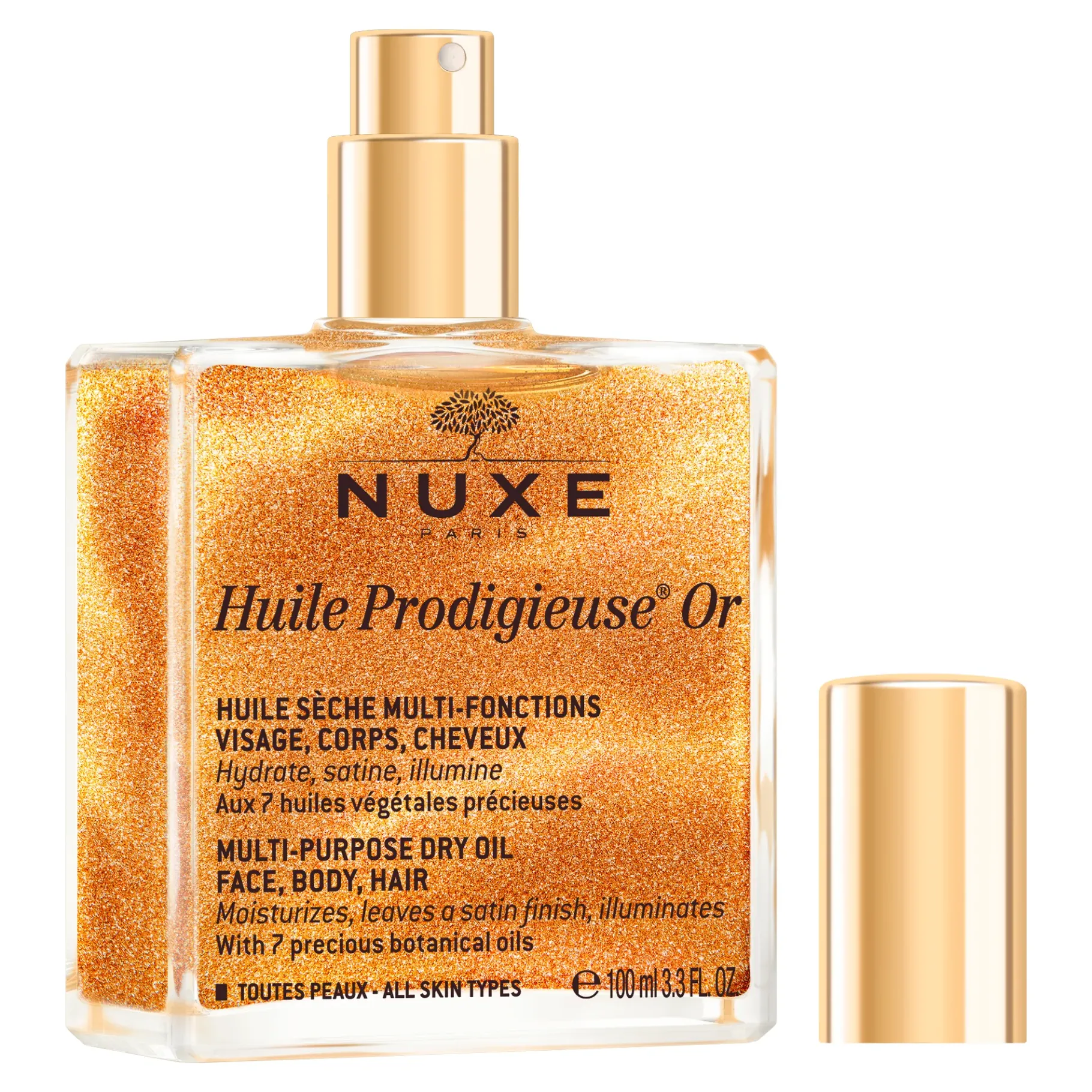 Huiles 100% Végétales|Fermeté & Sublimateur Corps|NUXE Huile Prodigieuse® Or 100 ml
