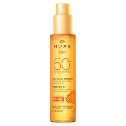 Anti-oxydants|Protection Solaire|NUXE Huile Solaire Bronzante Haute Protection SPF50 visage et corps